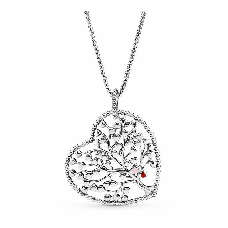 Pandora Family Tree Heart Necklace Silver Egypt SW0264953